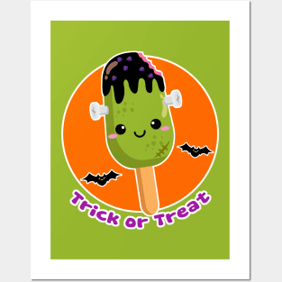 Cute Halloween Frankenstein Ice Cream Posters and Art